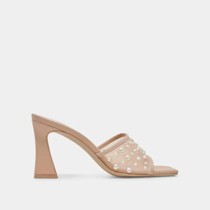 Heels Shop Dolce Vita Narda Pearl Heels Blush Mesh Blush Mesh