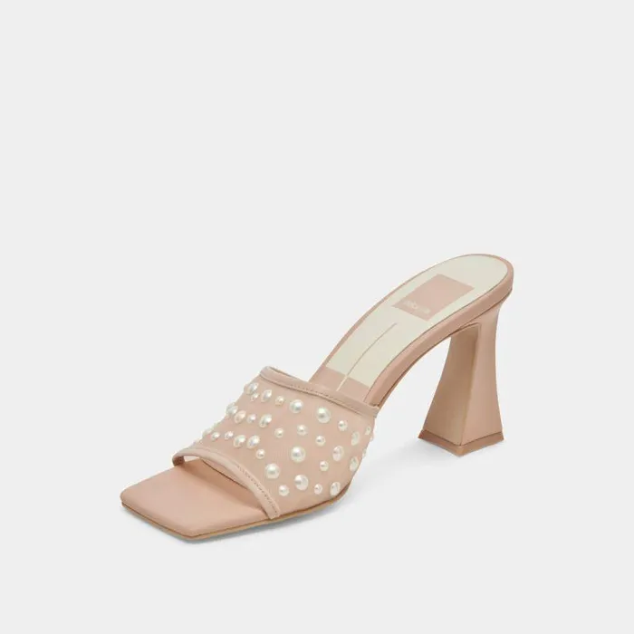 Heels Shop Dolce Vita Narda Pearl Heels Blush Mesh Blush Mesh
