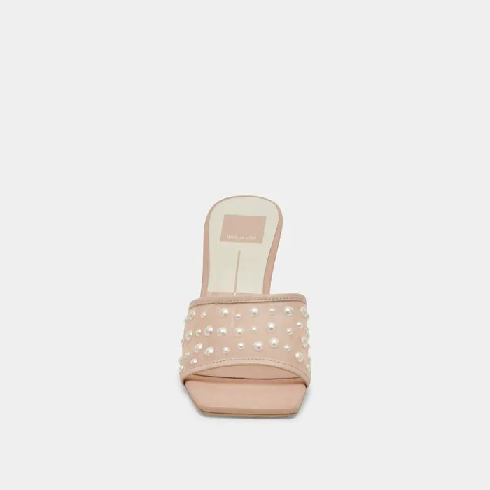 Heels Shop Dolce Vita Narda Pearl Heels Blush Mesh Blush Mesh