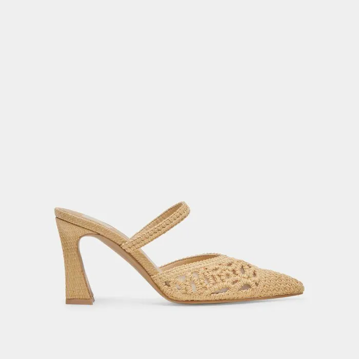 Heels Shop Dolce Vita Nassau Heels Natural Raffia Natural Raffia
