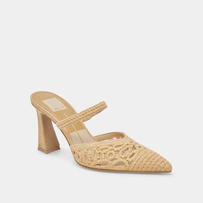 Heels Shop Dolce Vita Nassau Heels Natural Raffia Natural Raffia