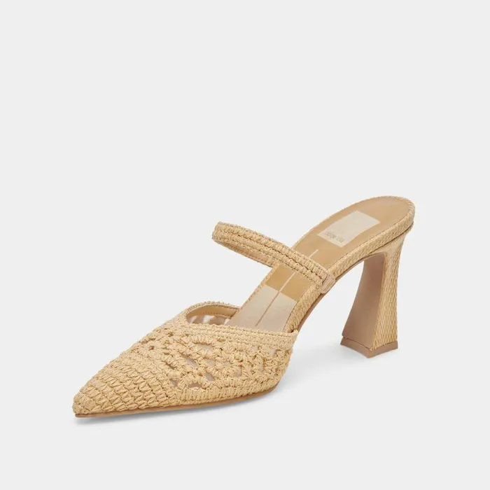 Heels Shop Dolce Vita Nassau Heels Natural Raffia Natural Raffia