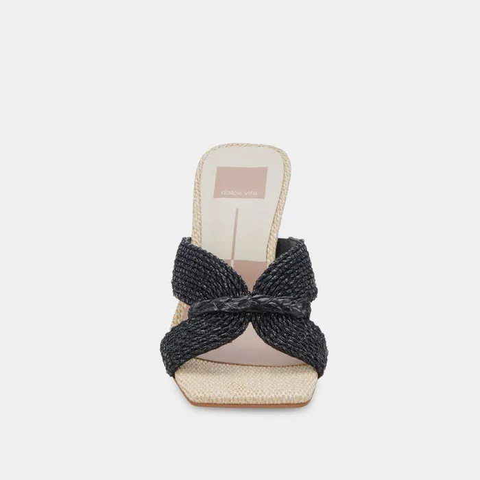 Heels Shop Dolce Vita Nitro Heels Black Raffia Black Raffia