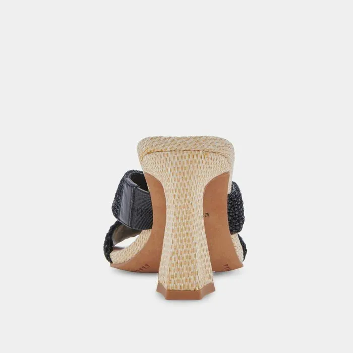 Heels Shop Dolce Vita Nitro Heels Black Raffia Black Raffia