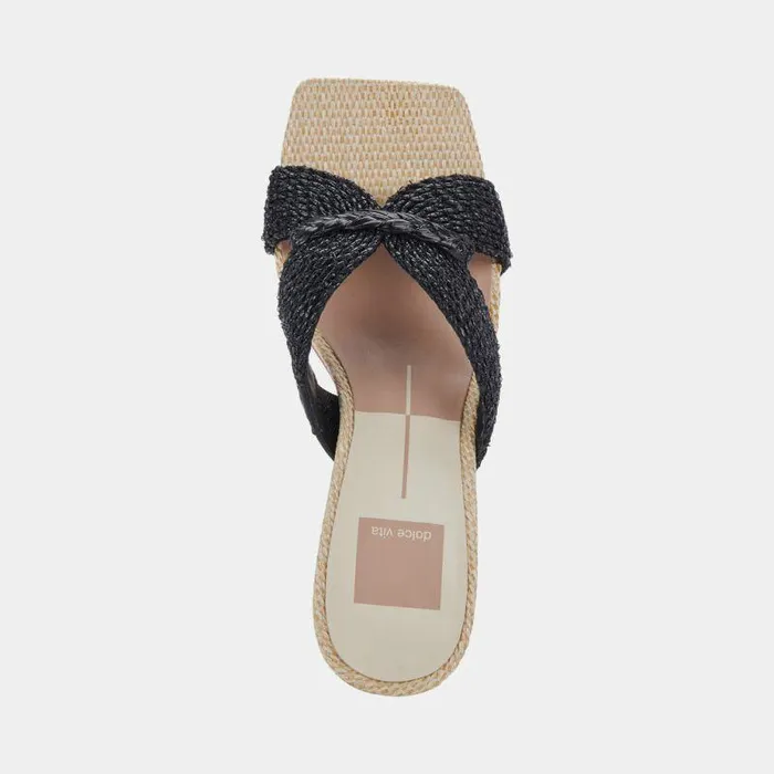 Heels Shop Dolce Vita Nitro Heels Black Raffia Black Raffia