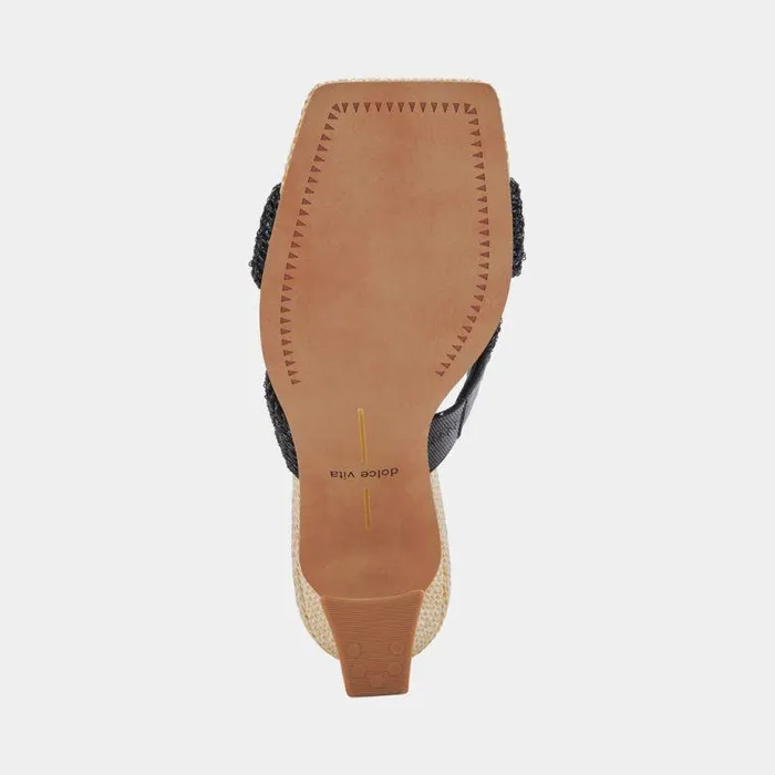Heels Shop Dolce Vita Nitro Heels Black Raffia Black Raffia