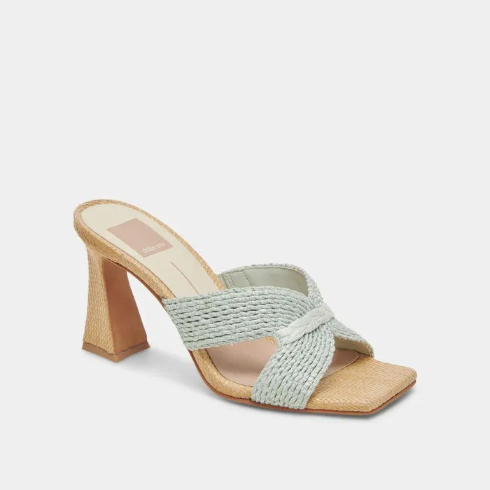 Heels Shop Dolce Vita Nitro Heels Mint Raffia Mint Raffia