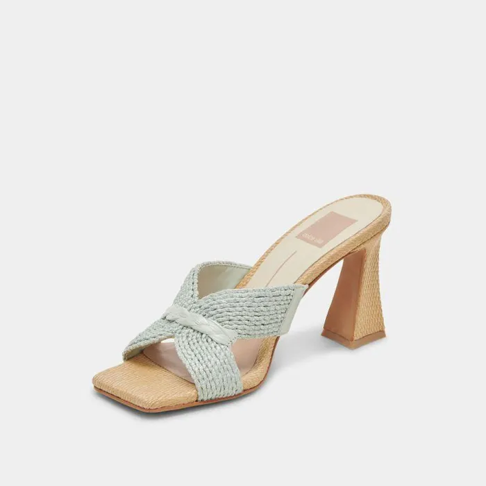 Heels Shop Dolce Vita Nitro Heels Mint Raffia Mint Raffia