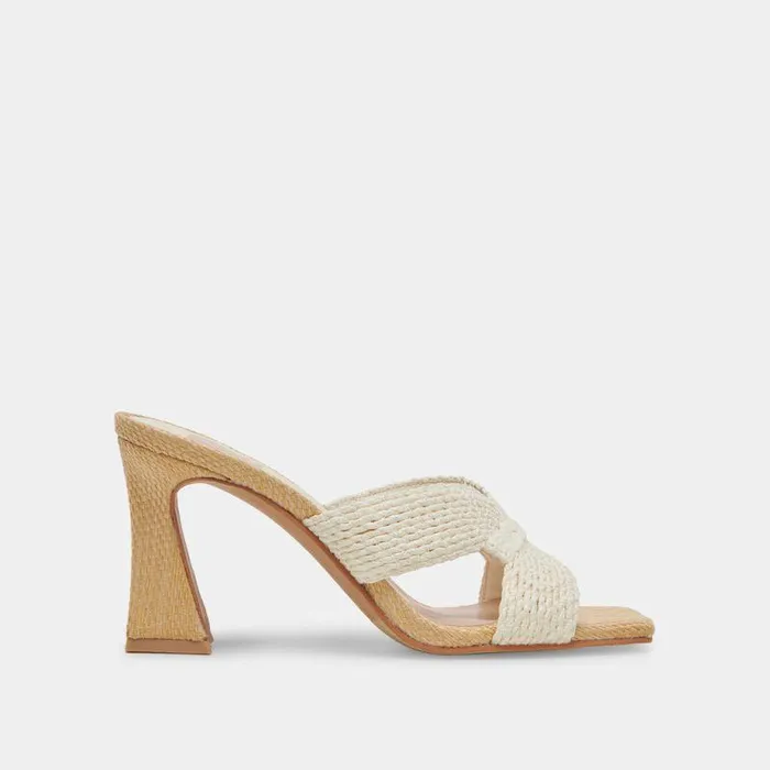 Heels Shop Dolce Vita Nitro Heels White Raffia White Raffia