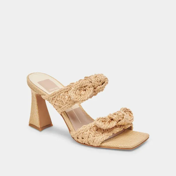 Heels Shop Dolce Vita Niyah Heels Lt Natural Raffia Lt Natural Raffia