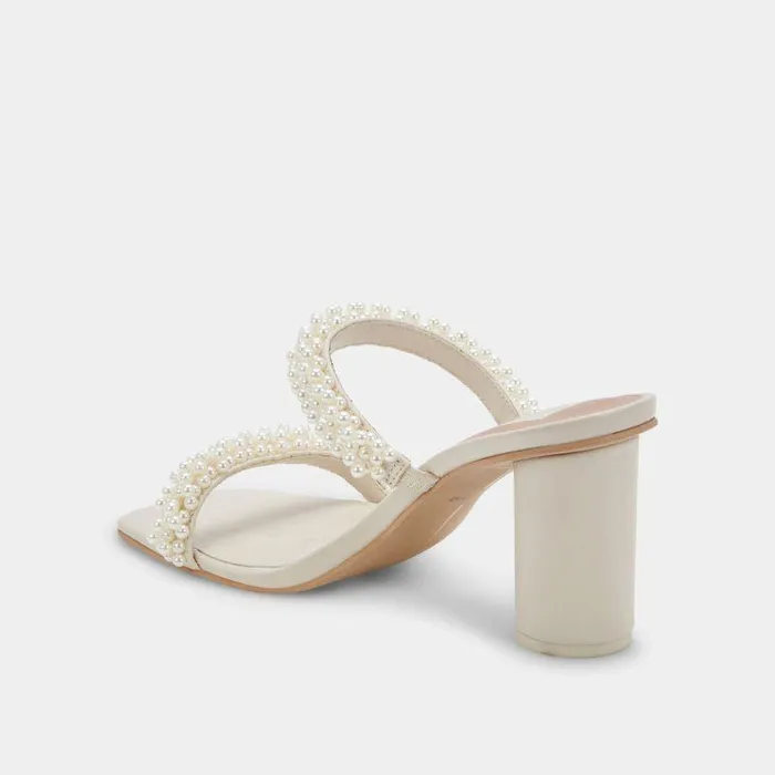 Heels Shop Dolce Vita Noel Heels Vanilla Pearls Vanilla Pearl Bead Heels Vanilla Pearls