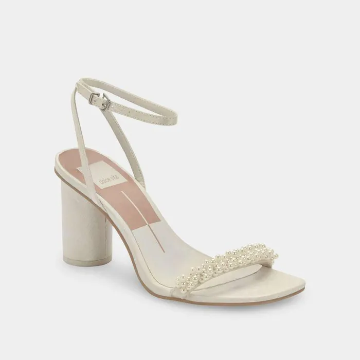 Heels Shop Dolce Vita Nory Wide Heels Vanilla Pearls Vanilla Pearls