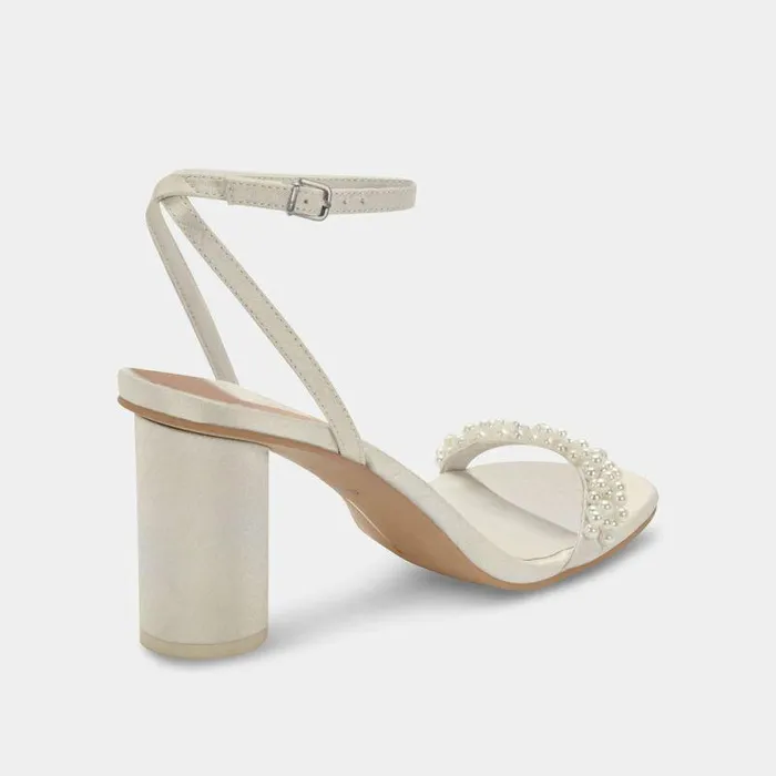Heels Shop Dolce Vita Nory Wide Heels Vanilla Pearls Vanilla Pearls