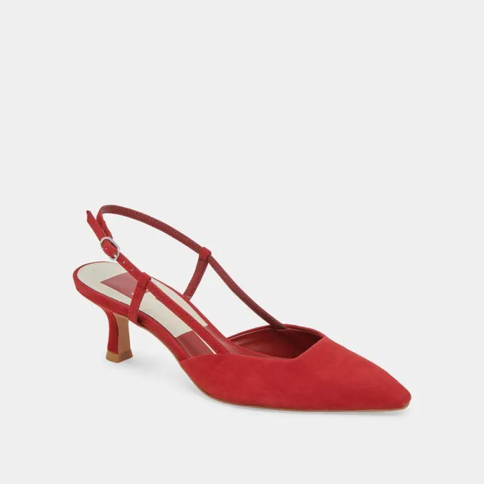 Heels Shop Dolce Vita Odela Heels Crimson Suede Crimson Suede