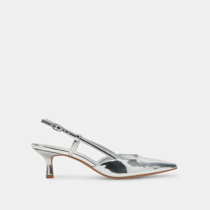 Heels Shop Dolce Vita Odela Wide Heels Silver Stella Silver Stella