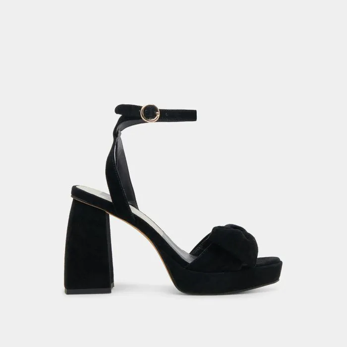 Heels Shop Dolce Vita Pacie Heels Onyx Suede Onyx Suede