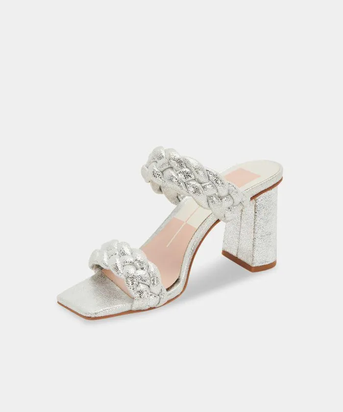 Heels Shop Dolce Vita Paily Heels Silver Metallic Stella Suede Silver Metallic Stella Suede