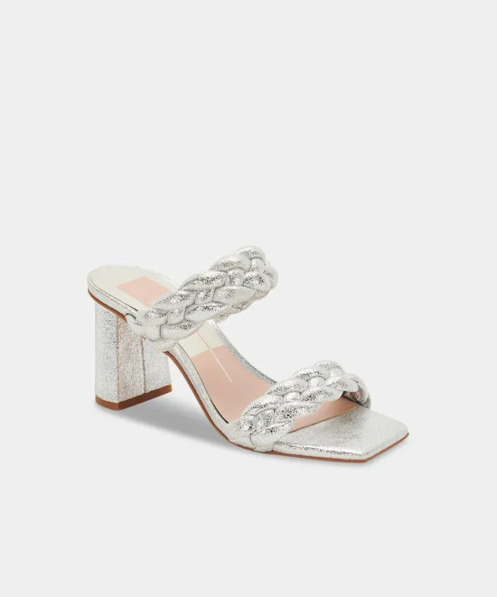 Heels Shop Dolce Vita Paily Heels Silver Metallic Stella Suede Silver Metallic Stella Suede