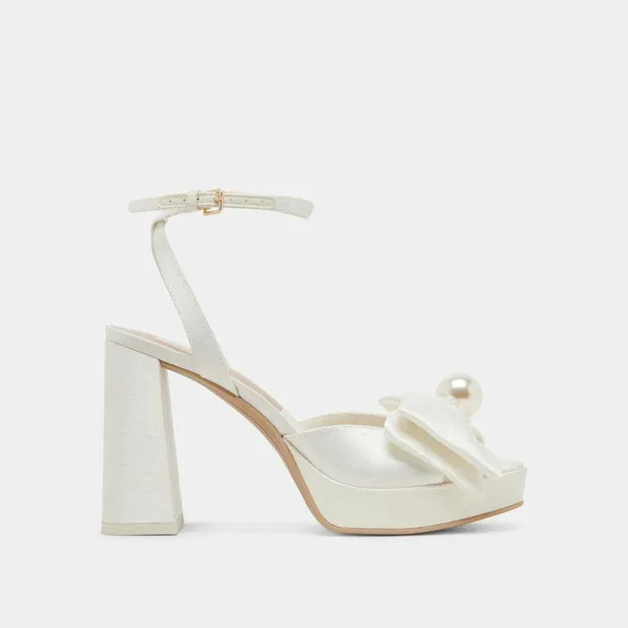 Heels Shop Dolce Vita Patton Heels Ivory Satin Ivory Satin