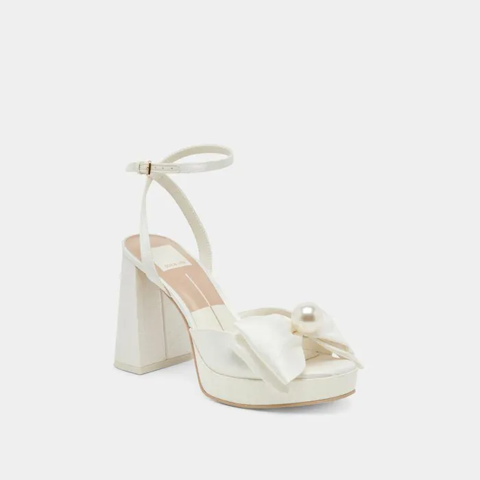 Heels Shop Dolce Vita Patton Heels Ivory Satin Ivory Satin