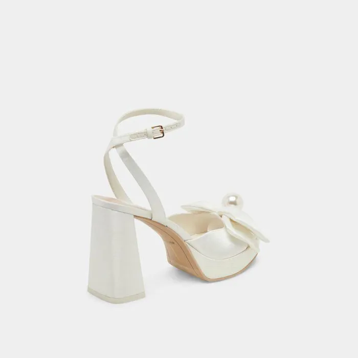 Heels Shop Dolce Vita Patton Heels Ivory Satin Ivory Satin