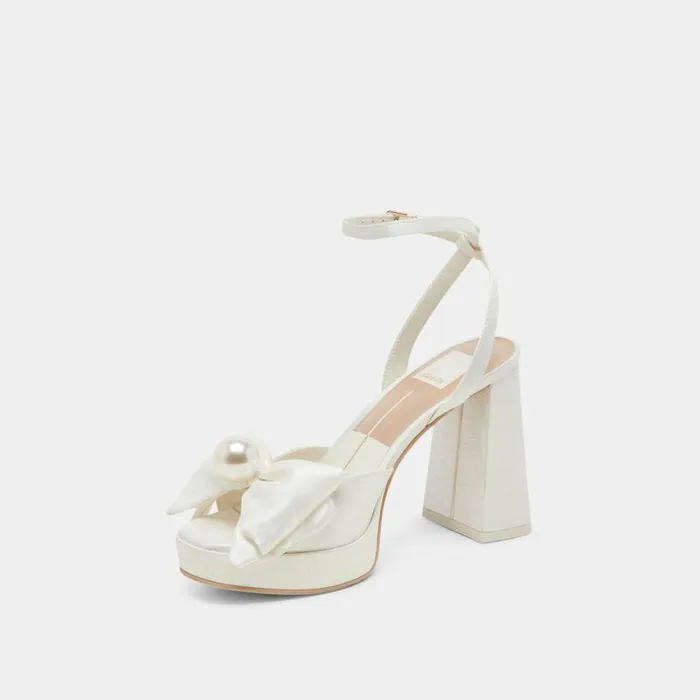 Heels Shop Dolce Vita Patton Heels Ivory Satin Ivory Satin
