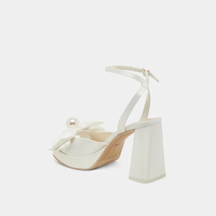 Heels Shop Dolce Vita Patton Heels Ivory Satin Ivory Satin