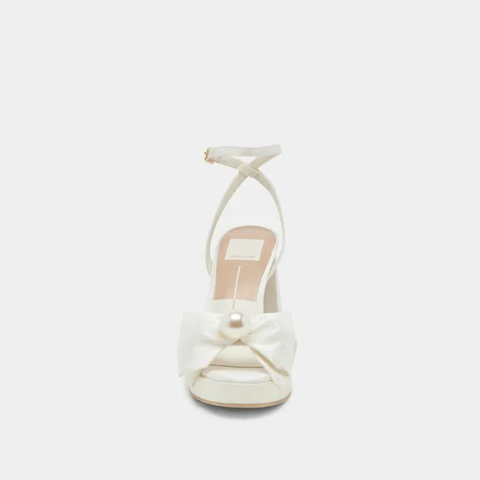 Heels Shop Dolce Vita Patton Heels Ivory Satin Ivory Satin