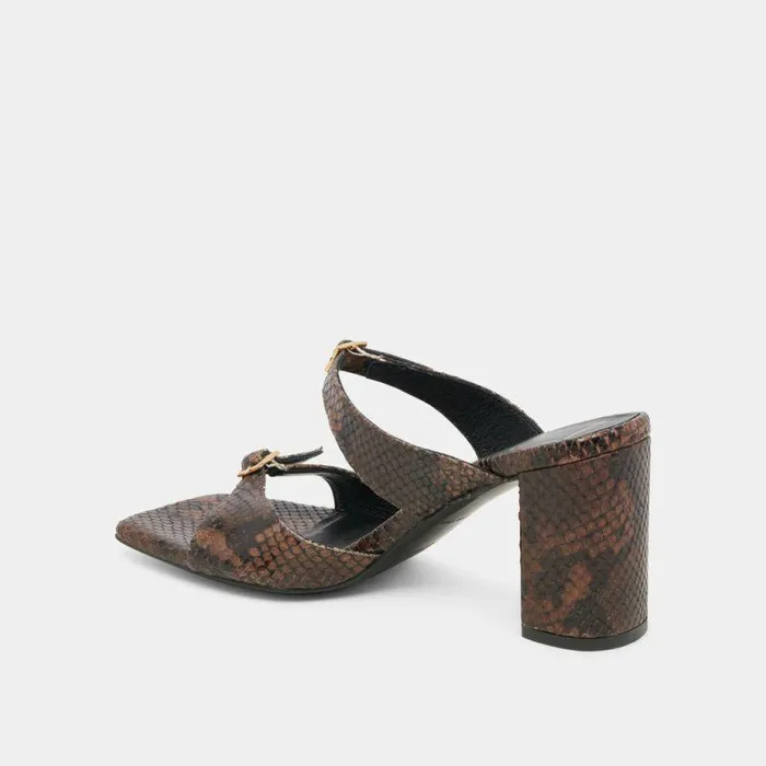 Heels Shop Dolce Vita Shane Heels Dk Brown Snake Embossed Dk Brown Snake Embossed