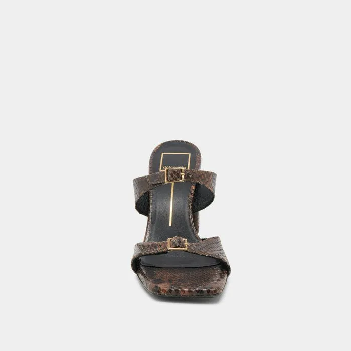 Heels Shop Dolce Vita Shane Heels Dk Brown Snake Embossed Dk Brown Snake Embossed