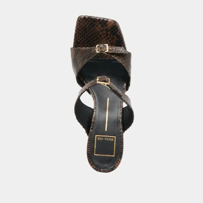 Heels Shop Dolce Vita Shane Heels Dk Brown Snake Embossed Dk Brown Snake Embossed