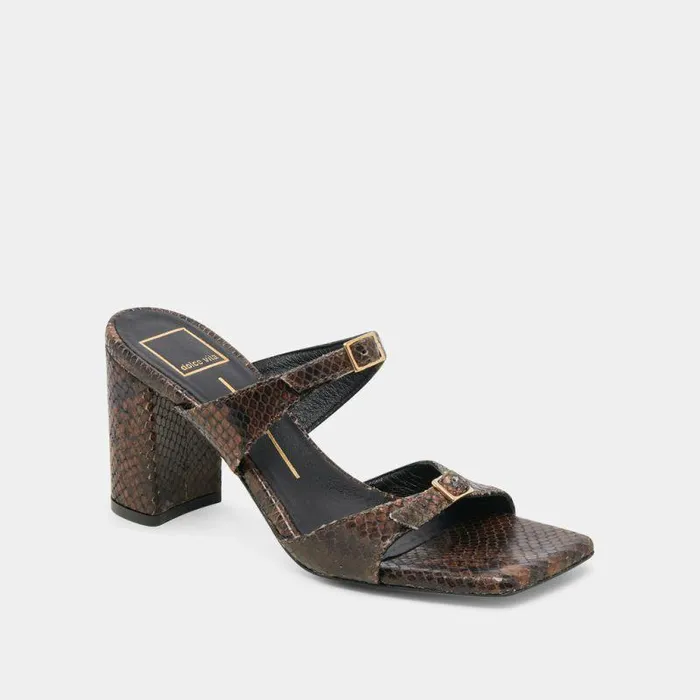 Heels Shop Dolce Vita Shane Heels Dk Brown Snake Embossed Dk Brown Snake Embossed