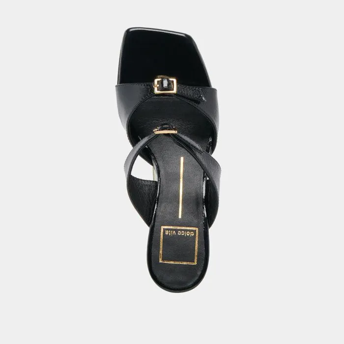 Heels Shop Dolce Vita Shane Heels Midnight Crinkle Patent Midnight Crinkle Patent
