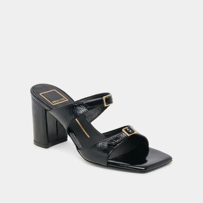 Heels Shop Dolce Vita Shane Heels Midnight Crinkle Patent Midnight Crinkle Patent