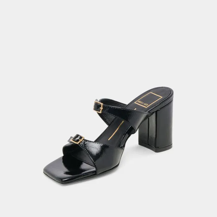 Heels Shop Dolce Vita Shane Heels Midnight Crinkle Patent Midnight Crinkle Patent