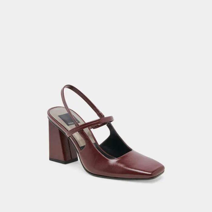 Heels Shop Dolce Vita Soyer Heels Burgundy Crinkle Patent Burgundy Crinkle Patent