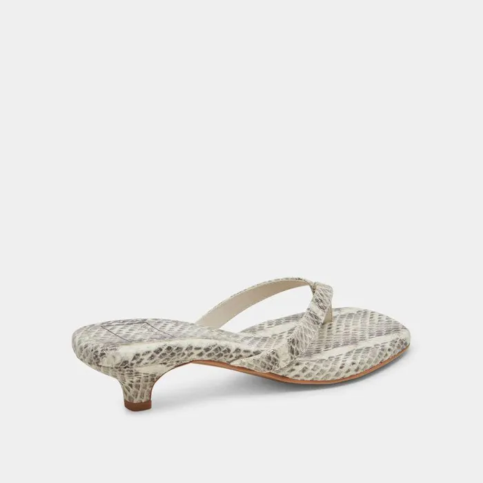 Heels Shop Dolce Vita Tasiah Sandals Grey White Embossed Leather Grey White Embossed Leather