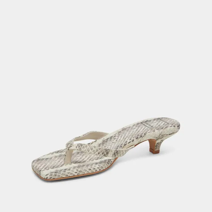 Heels Shop Dolce Vita Tasiah Sandals Grey White Embossed Leather Grey White Embossed Leather