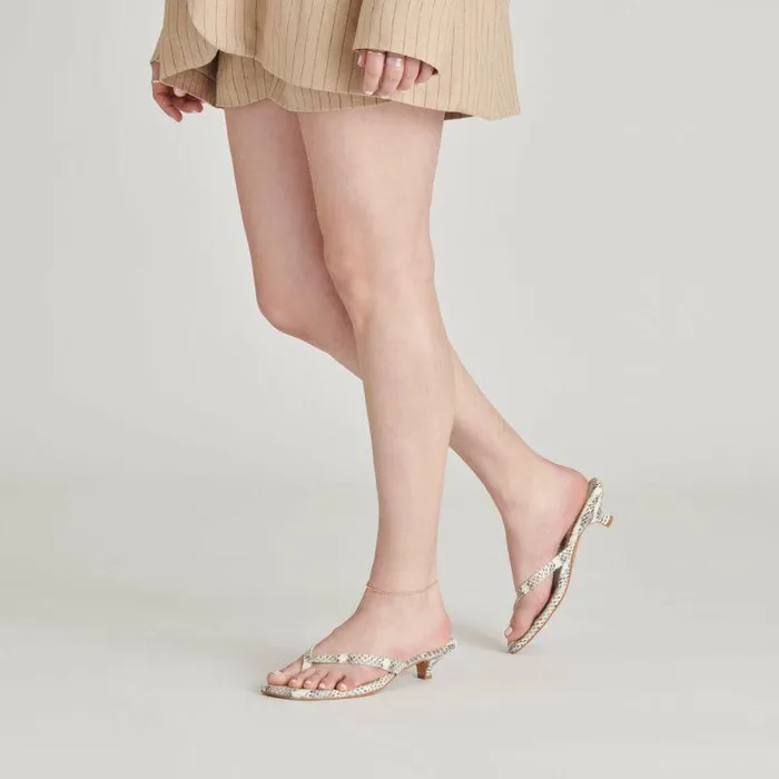 Heels Shop Dolce Vita Tasiah Sandals Grey White Embossed Leather Grey White Embossed Leather