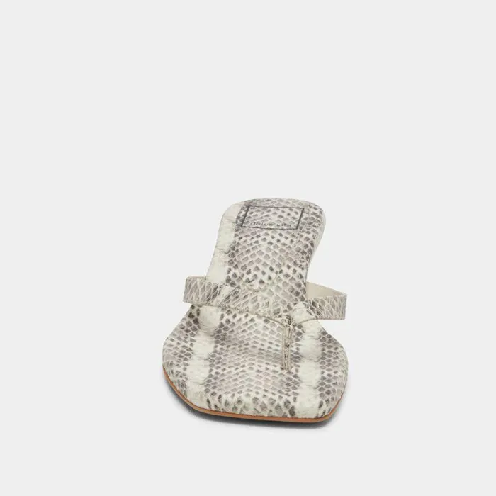 Heels Shop Dolce Vita Tasiah Sandals Grey White Embossed Leather Grey White Embossed Leather