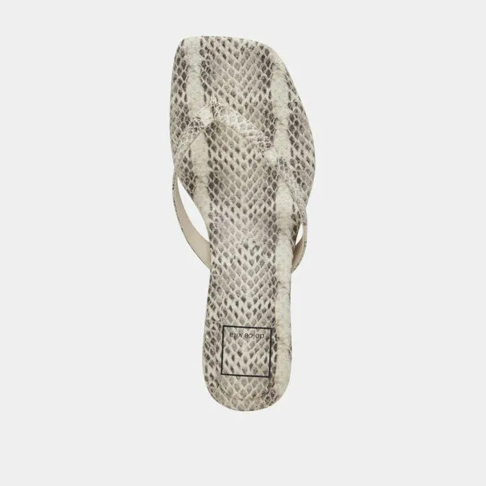 Heels Shop Dolce Vita Tasiah Sandals Grey White Embossed Leather Grey White Embossed Leather