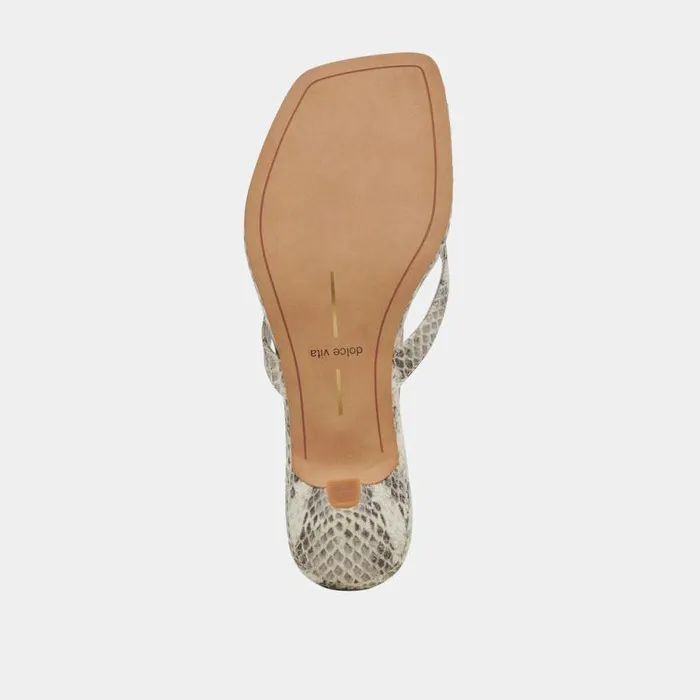 Heels Shop Dolce Vita Tasiah Sandals Grey White Embossed Leather Grey White Embossed Leather