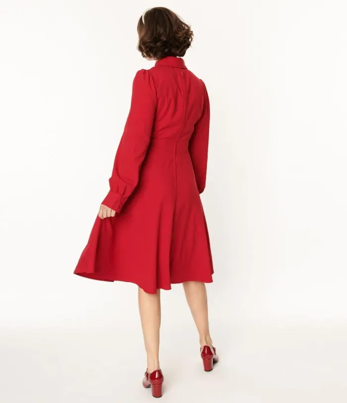 Hell Bunny Red Mia Swing Dress DressesPlus Unique Vintage Swing