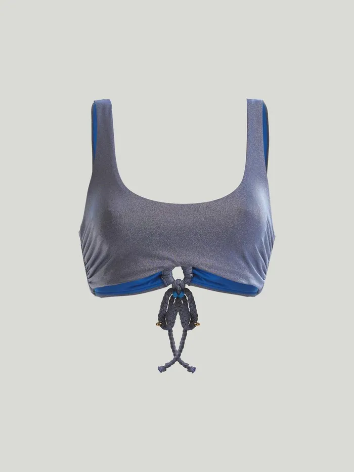 High Shine Metallic Top Skydiver Metallic Women Wolford Swimwear