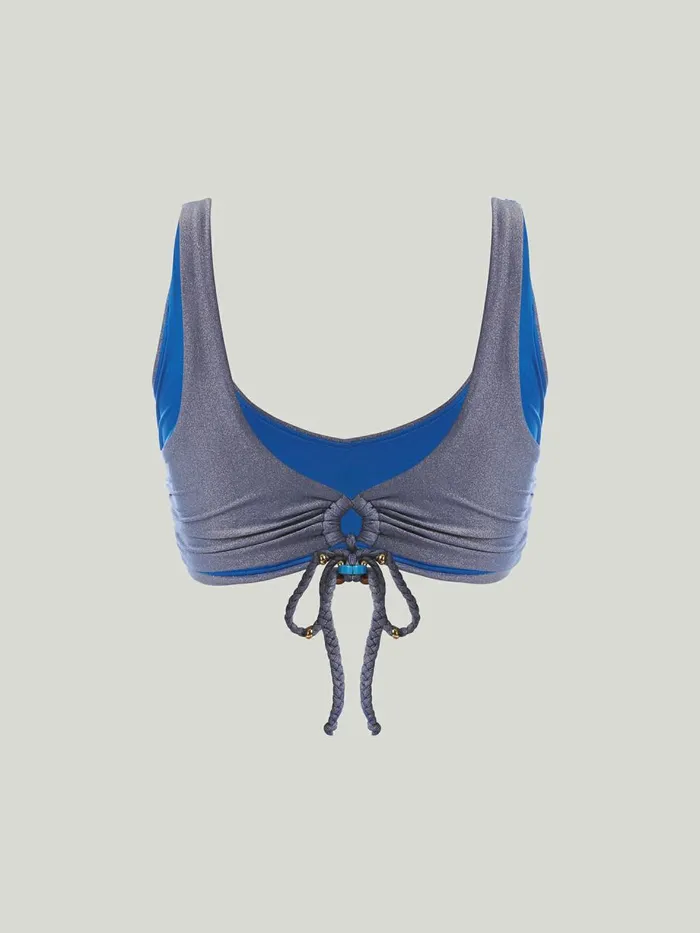 High Shine Metallic Top Skydiver Metallic Women Wolford Swimwear