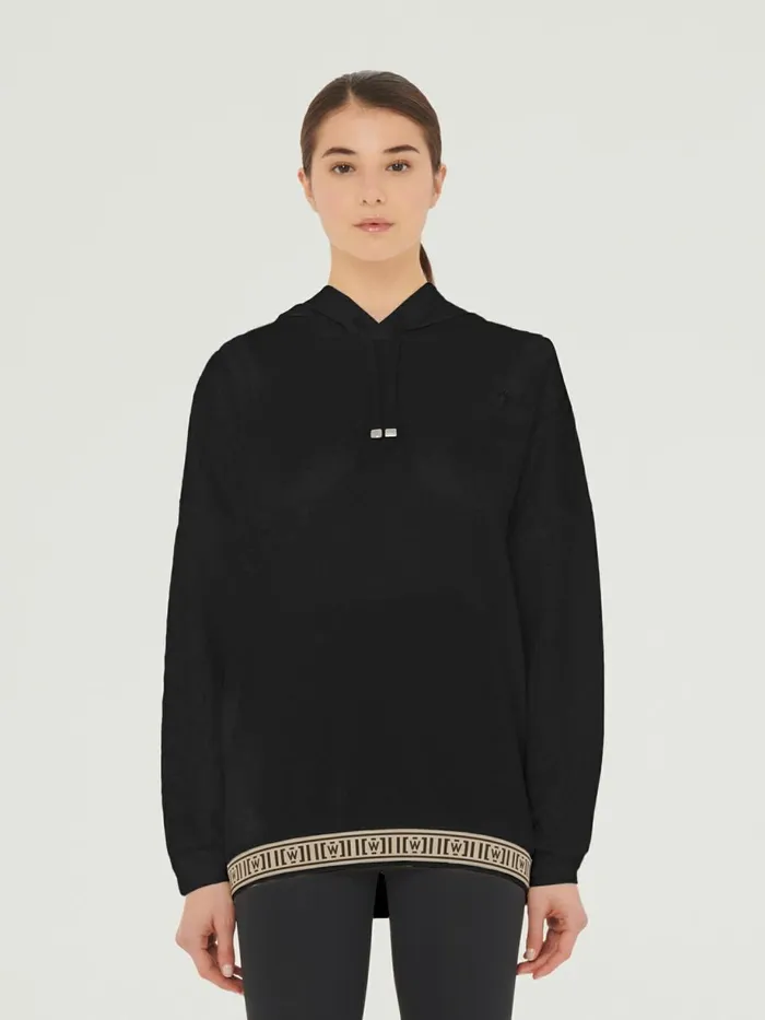 Hooded Sweater Black Women Wolford Tops