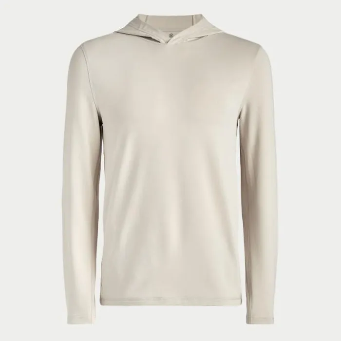 Hoodies and Tees Men GFORE BRUSHED BACK TECH HOODIE Stone