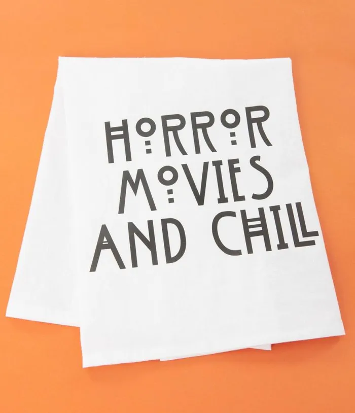 Horror Movies and Chill Kitchen Towel Halloween Unique Vintage Accessories Horror Movies and Chill Kitchen Towel Halloween Unique Vintage Accessories