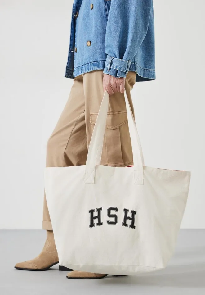 Hush Bags Women Charlotte Canvas Graphic Tote Bag Ecru Hush Bags Women Charlotte Canvas Graphic Tote Bag Ecru