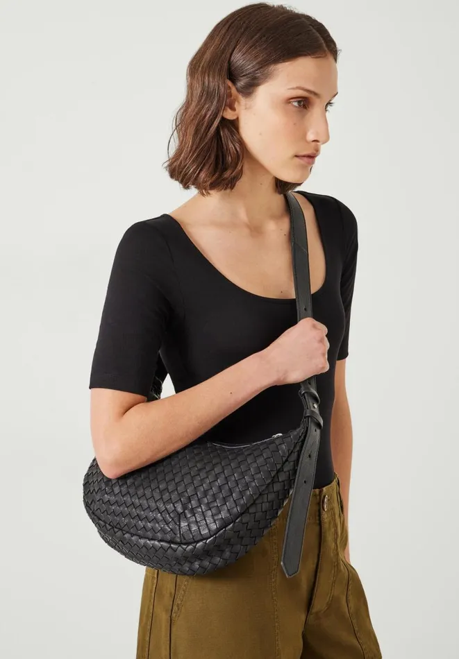 Hush Bags Women Lydia Weave Leather Crossbody Bag Black Hush Bags Women Lydia Weave Leather Crossbody Bag Black